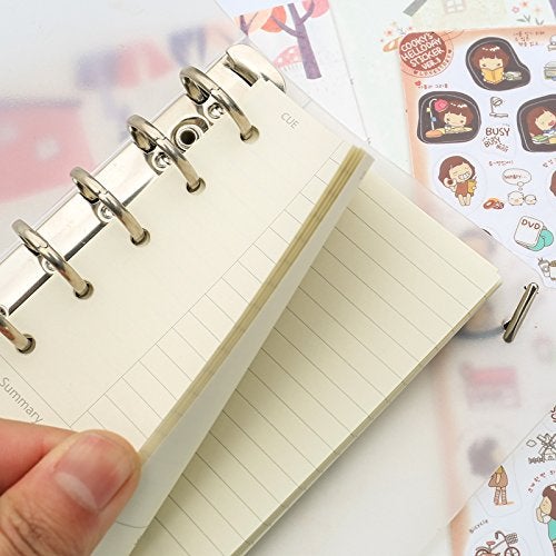 هارفيا A7 كورنيل تصميم مخطط إعادة ملء 6 فتحات دفتر الملاحظات عبوات A7 كلية قاعدة ملاحظة مبطنة مخطط إدراجات لFilofax 100gsm حجم الجيب الورقي 4.84 × 3.23 بوصة Harphia - Image 3